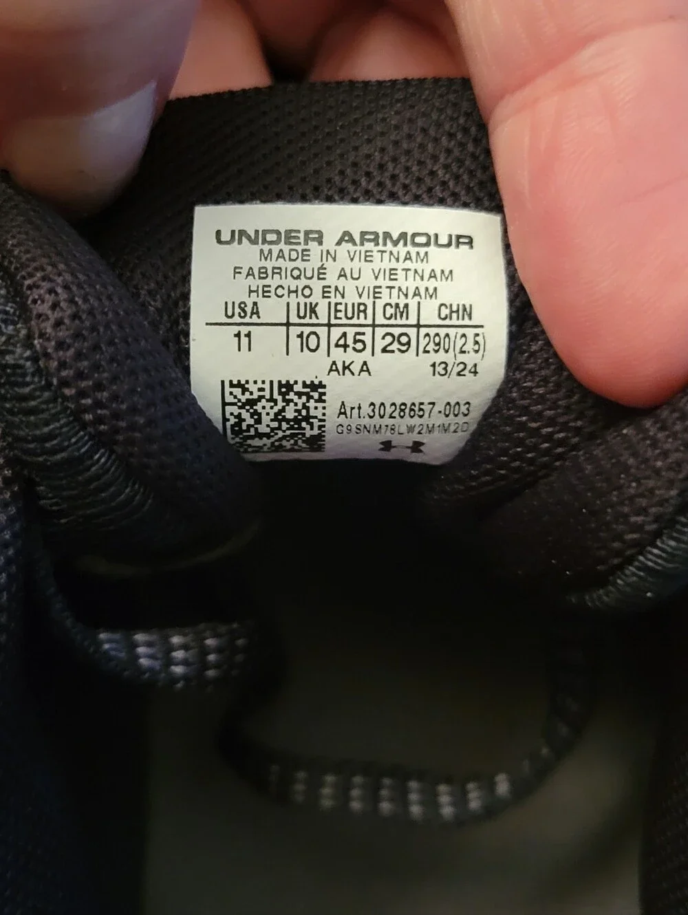 Under Armour Men's Black Running Sneakers with Red Logo Accents